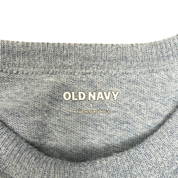 Old Navy Men's Soft Knit Sweater Tee Size S Heather Blue Gray Cozy Crewneck - Picture 3 of 10
